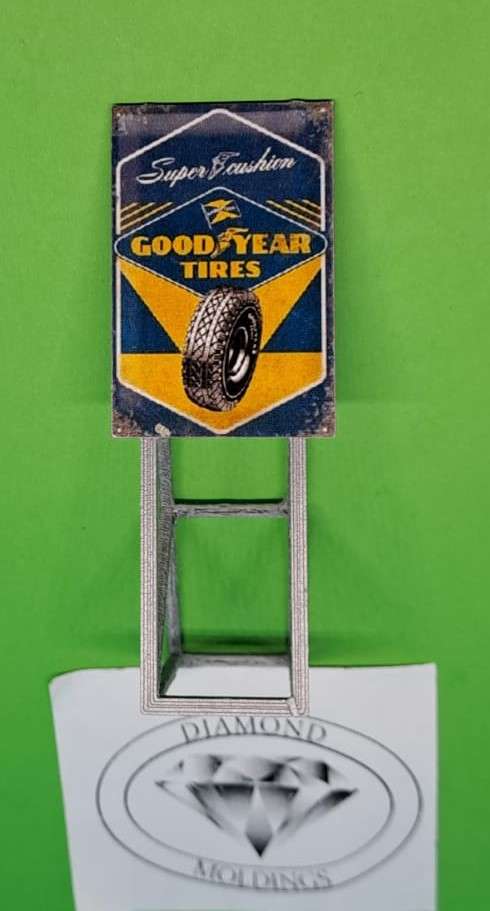 Model Trains HO 1 x Billboard 1960 + Good Year Tires - 30mm x 41mm x 82mm
