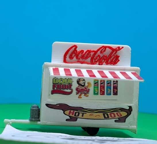 Model Trains 1:87 HO - Food Trailer. - 60mm x 36mm x 42mm