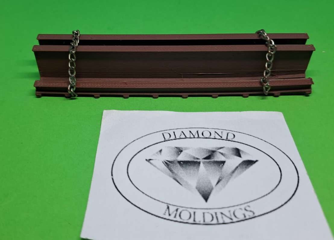 Model Trains HO 1 x Freight Load - I-Beams Load (High and Low) - 104mm x 30mm x 16mm