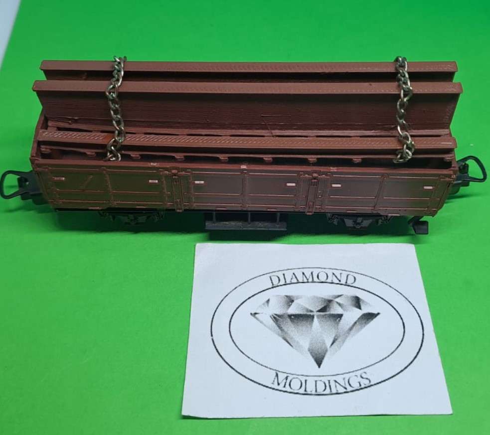 Model Trains HO 1 x Freight Load - I-Beams Load (High and Low) - 104mm x 30mm x 16mm