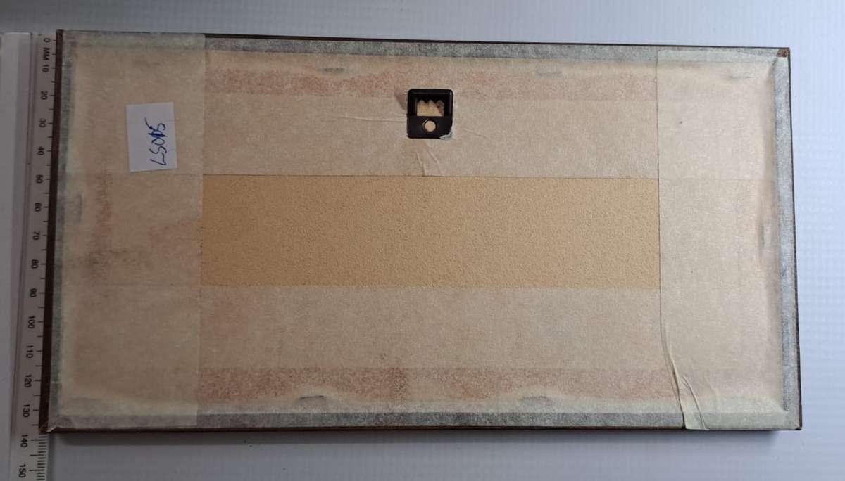 Framed Steam Loco Picture - Stanier "Black Five" - "George Stephenson". 258 x 135 x 11mm.