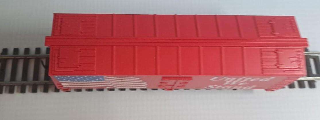 Model Trains HO 1 x Life-Like, Box Wagon - United We Stand, with plastic wheels & Horn Hook couplers