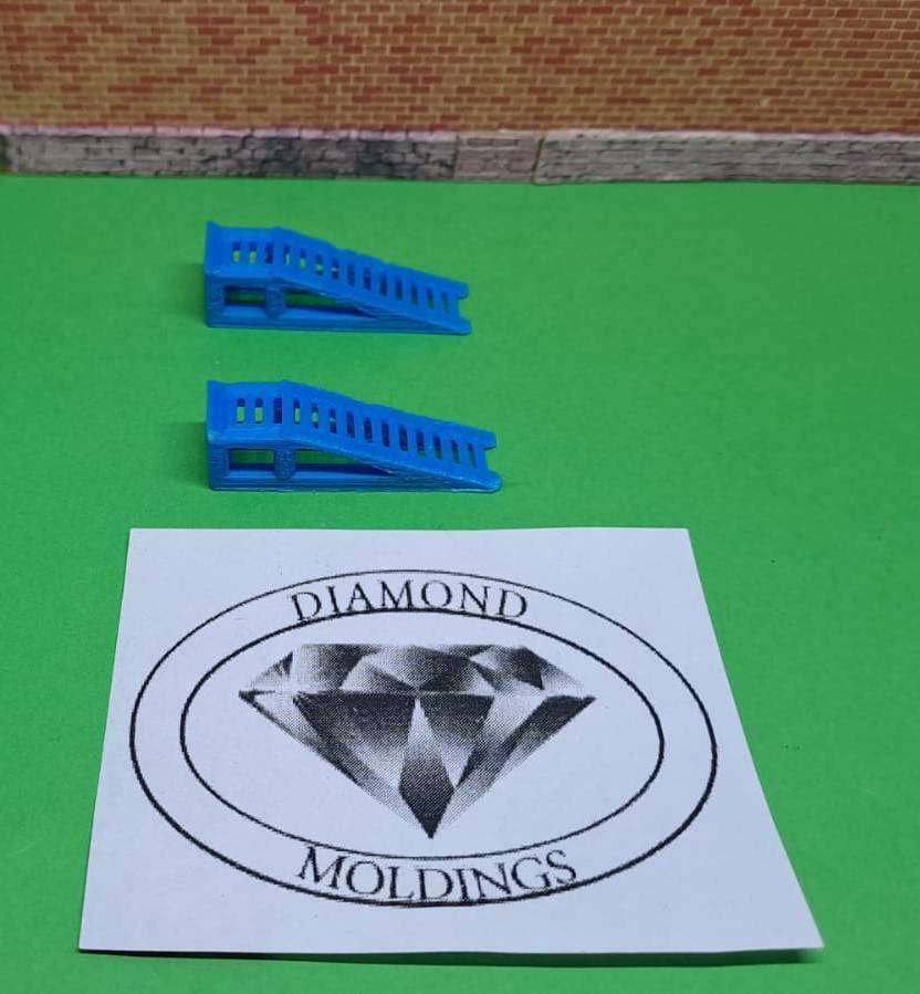 Model Trains 1/64 OO - Ramps for Cars (x2, Blue)