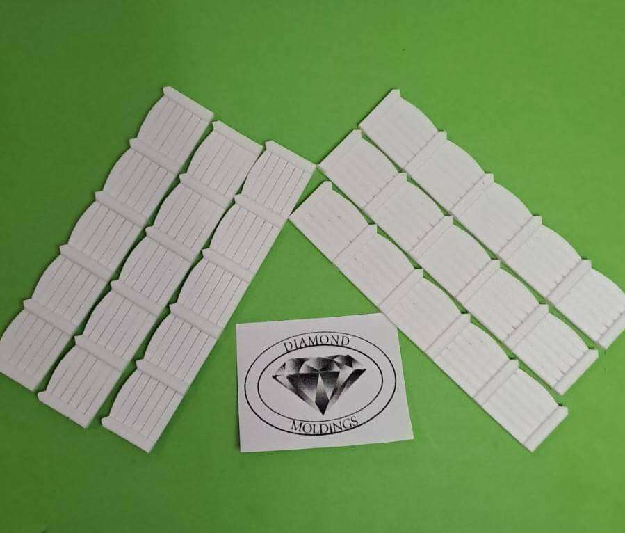 Model Trains HO 1 x Pre-Cast 6ft Wall (Pack of 6) - 124mm x 4mm x 22mm