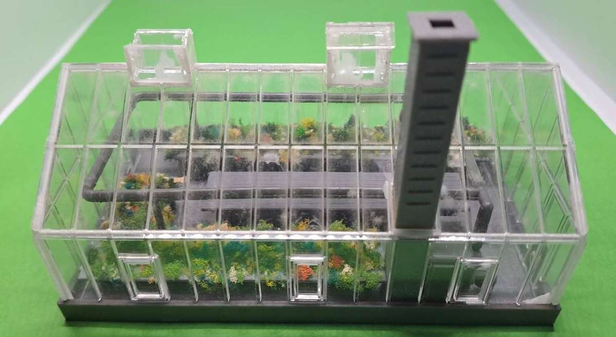 Model Trains HO 1 x Green House - 114mm x 68mm x 68mm