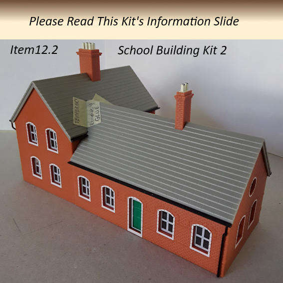 Model Trains H0/OO-Scale 1 x School Building, Assembled Kit, Unpainted