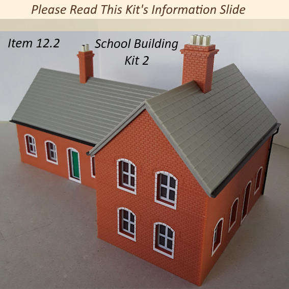 Model Trains H0/OO-Scale 1 x School Building, Assembled Kit, Unpainted