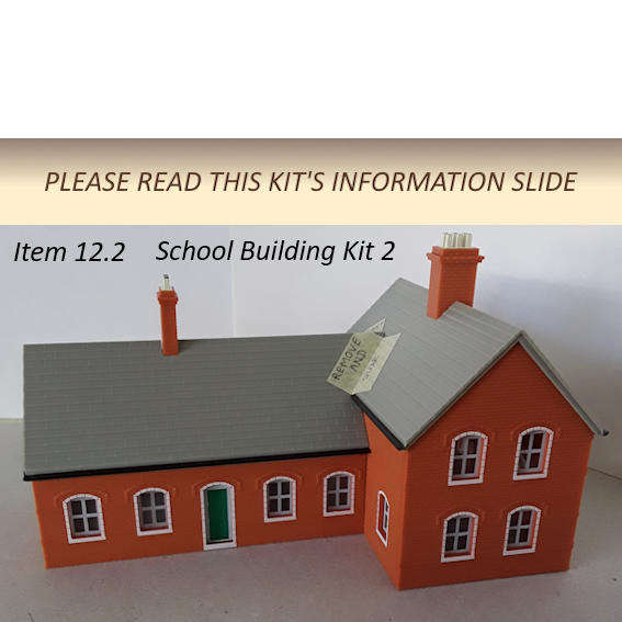 Model Trains H0/OO-Scale 1 x School Building, Assembled Kit, Unpainted