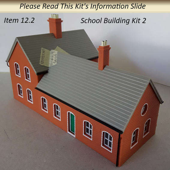 Model Trains H0/OO-Scale 1 x School Building, Assembled Kit, Unpainted