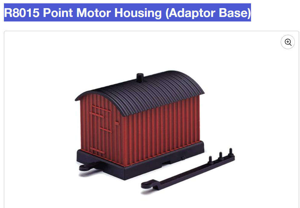 Model Trains HO 1 x Hornby R8015 Point Motor Housing only (Adaptor Base).