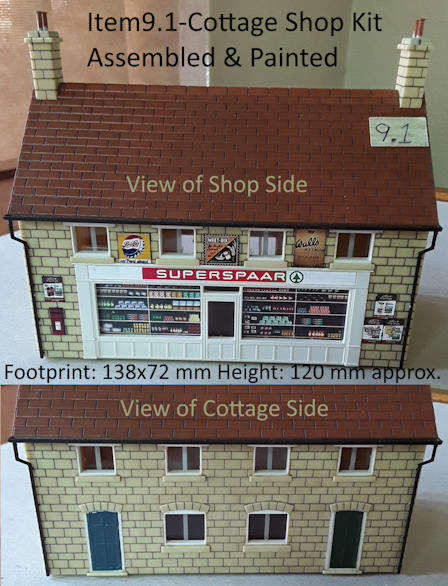 Model Trains H0/OO-Scale 1 x Shop/Cottage, Assembled Kit, Painted, Detailed, Superspaar