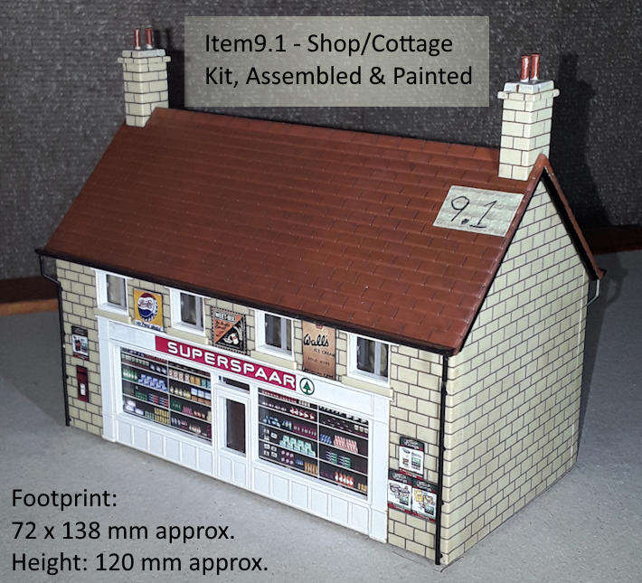 Model Trains H0/OO-Scale 1 x Shop/Cottage, Assembled Kit, Painted, Detailed, Superspaar