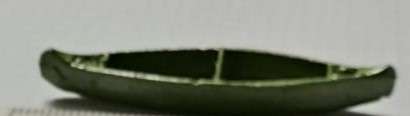 Model Trains HO 1 x Canoe (Green) - 53mm x 9mm x 6mm