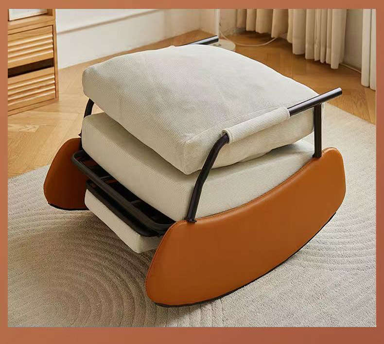 Lazy Sofa Floor Chair, 3-Position Adjustable Backrest - WHITE