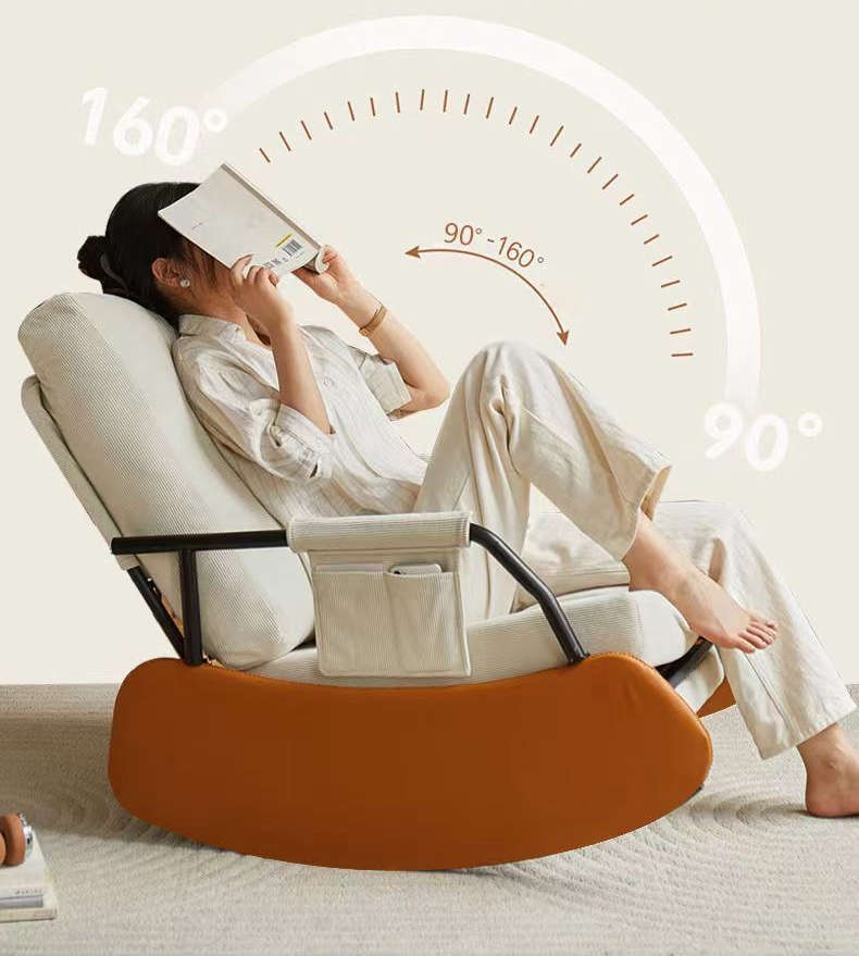Lazy Sofa Floor Chair, 3-Position Adjustable Backrest - WHITE