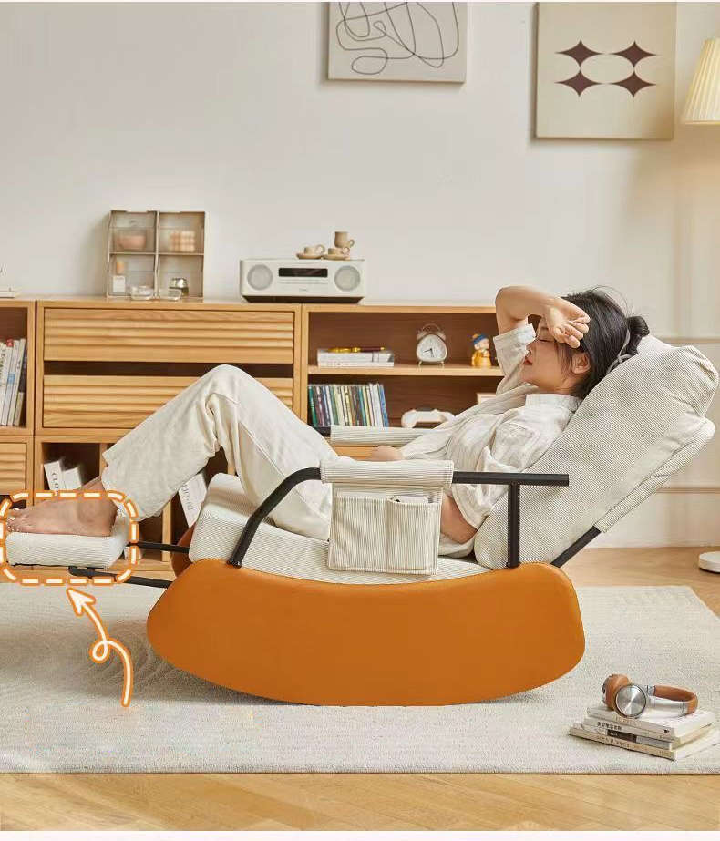 Lazy Sofa Floor Chair, 3-Position Adjustable Backrest - WHITE