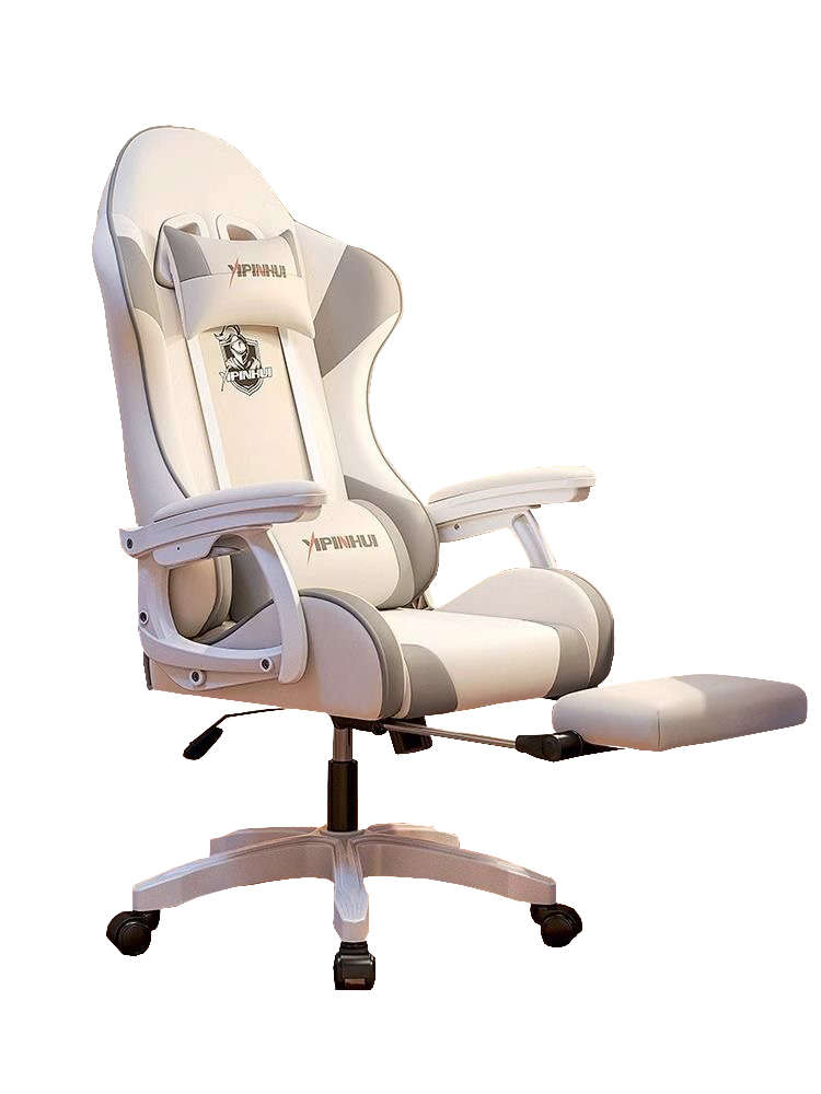 High Back Gaming Chair with footrest - Grey