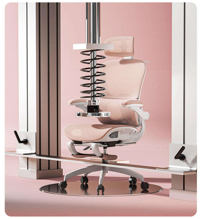 Ergonomic Office Chair with footrest - Pink