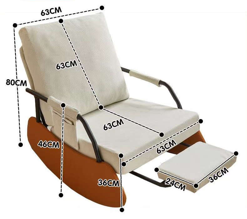 Lazy Sofa Floor Chair, 3-Position Adjustable Backrest - WHITE
