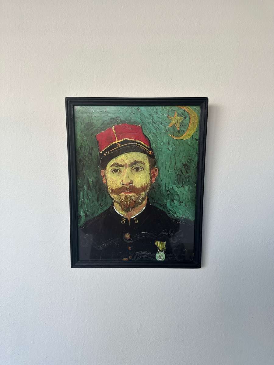 Framed Vincent van Gogh Print, Portrait of Paul-Eugène Milliet - Finished Size 23.5cm x 29.5cm