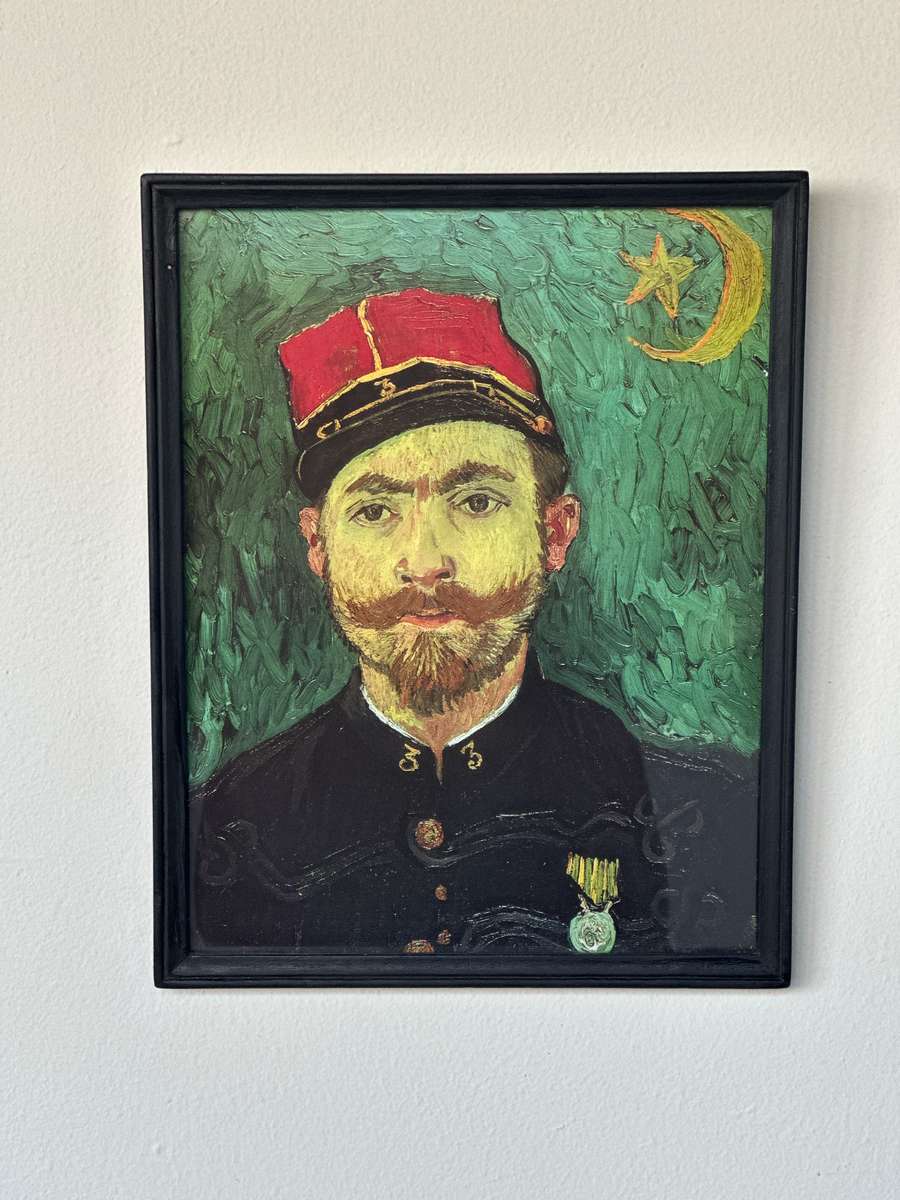 Framed Vincent van Gogh Print, Portrait of Paul-Eugène Milliet - Finished Size 23.5cm x 29.5cm