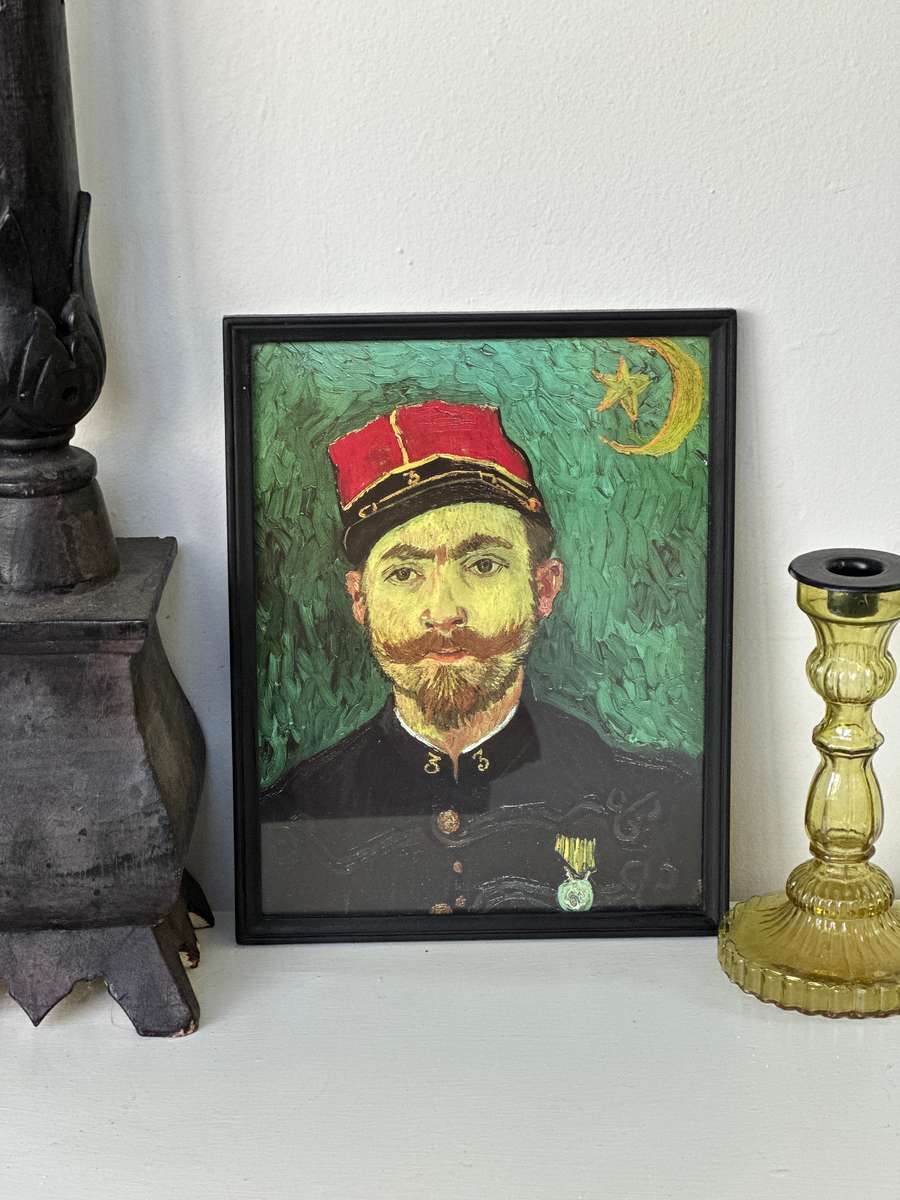 Framed Vincent van Gogh Print, Portrait of Paul-Eugène Milliet - Finished Size 23.5cm x 29.5cm