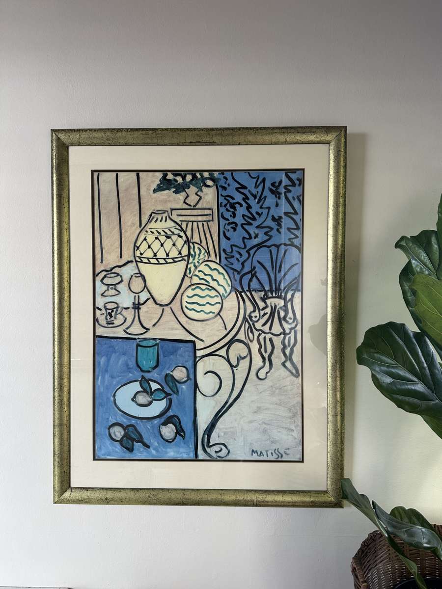 Framed Henri Matisse Print, - Yellow and Blue Interior 1946 - Finished Size 69cm x 89cm