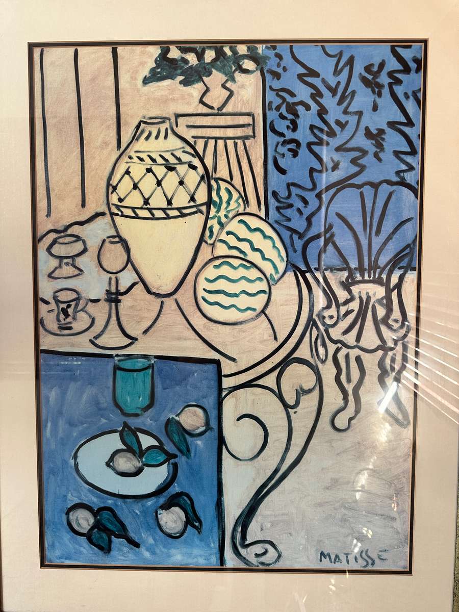 Framed Henri Matisse Print, - Yellow and Blue Interior 1946 - Finished Size 69cm x 89cm