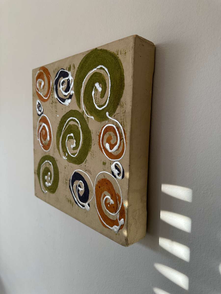 Original Artwork on Stretch Canvas, Cream - Finished Size 30.5cm x 30.5cm (Depth 4.5cm)