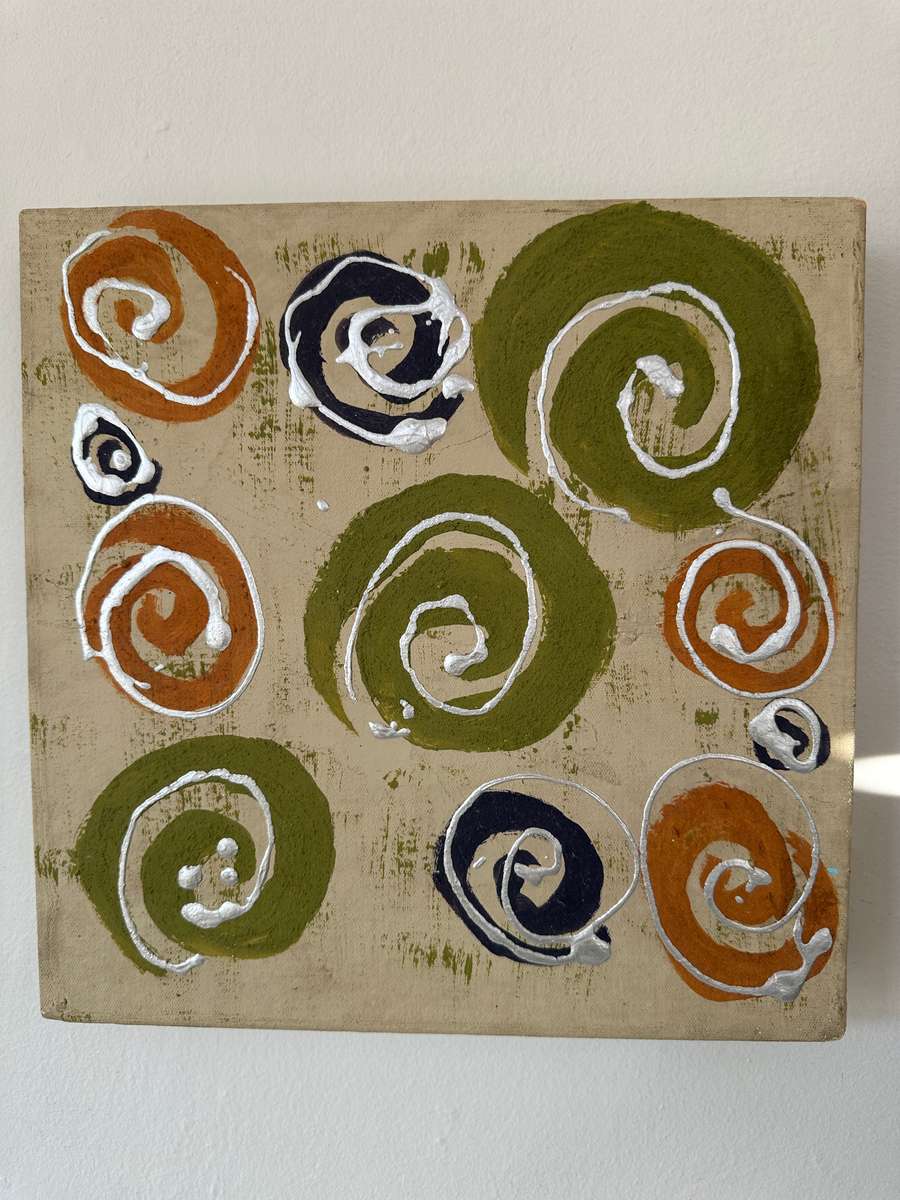 Original Artwork on Stretch Canvas, Cream - Finished Size 30.5cm x 30.5cm (Depth 4.5cm)