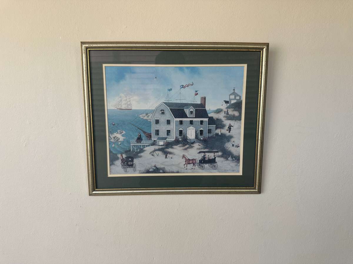 Framed Linda Nelson Stocks Print, Home From The Sea Wall - Finished Size 41cm x 35cm print