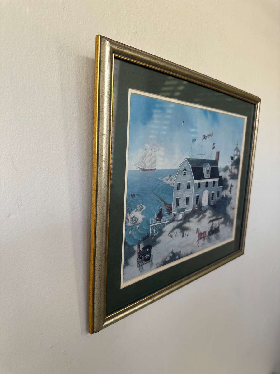 Framed Linda Nelson Stocks Print, Home From The Sea Wall - Finished Size 41cm x 35cm print