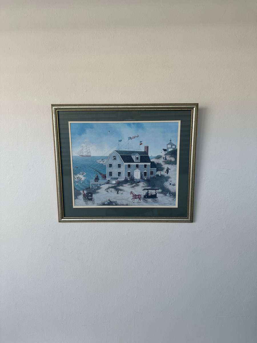 Framed Linda Nelson Stocks Print, Home From The Sea Wall - Finished Size 41cm x 35cm print