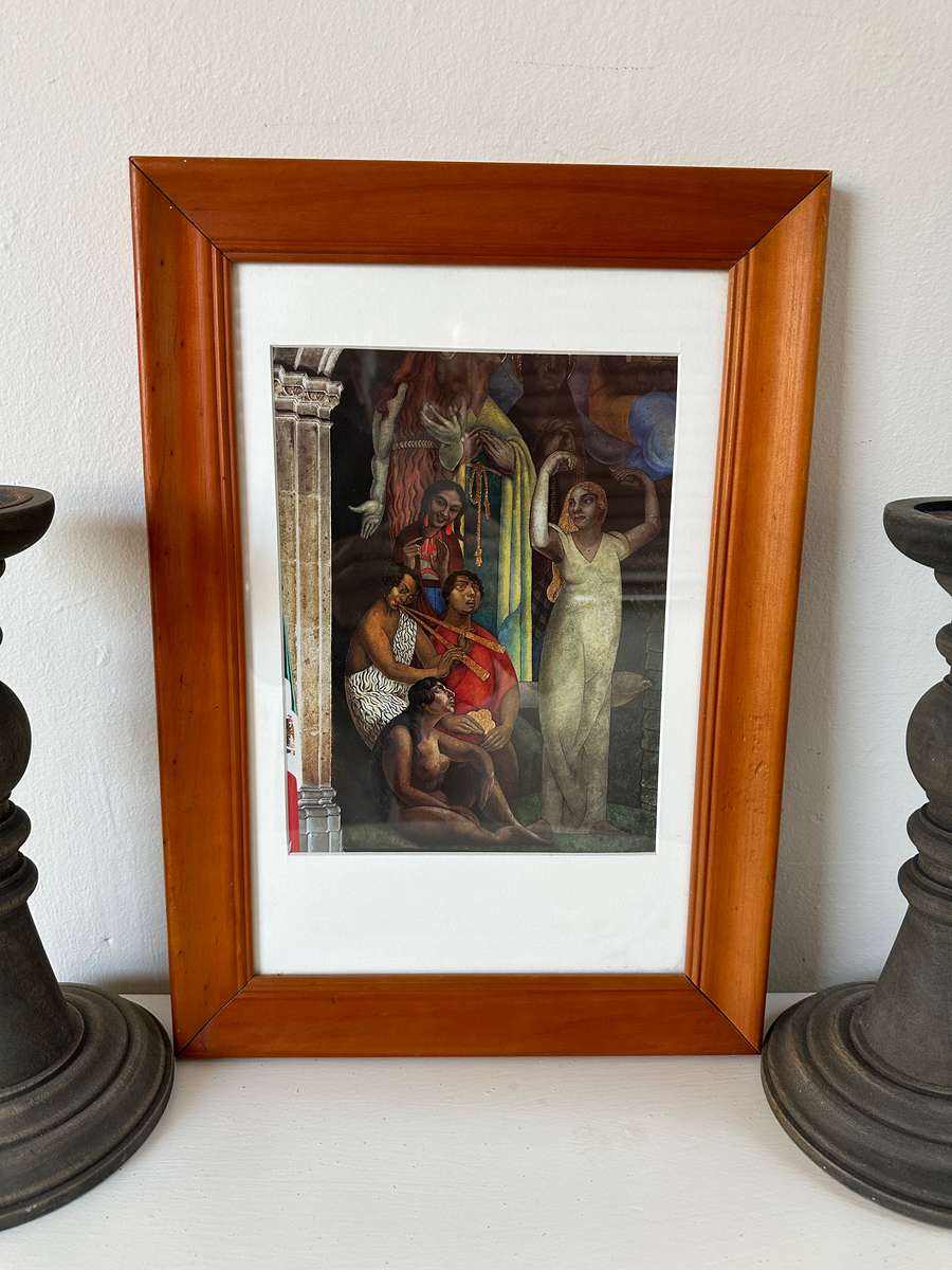 Framed Diego Rivera Print - Creation, Size 32cm x 45cm (Frame has some light dents on one side)