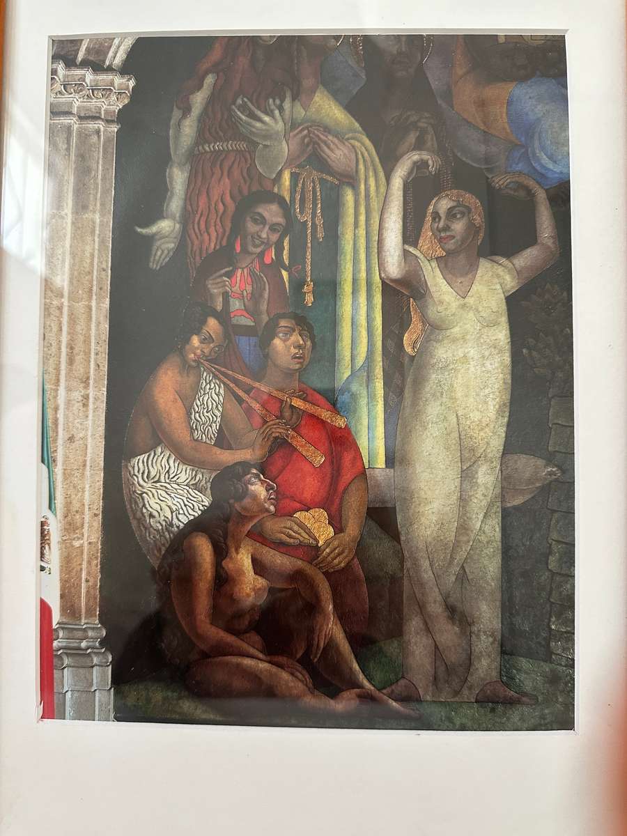 Framed Diego Rivera Print - Creation, Size 32cm x 45cm (Frame has some light dents on one side)