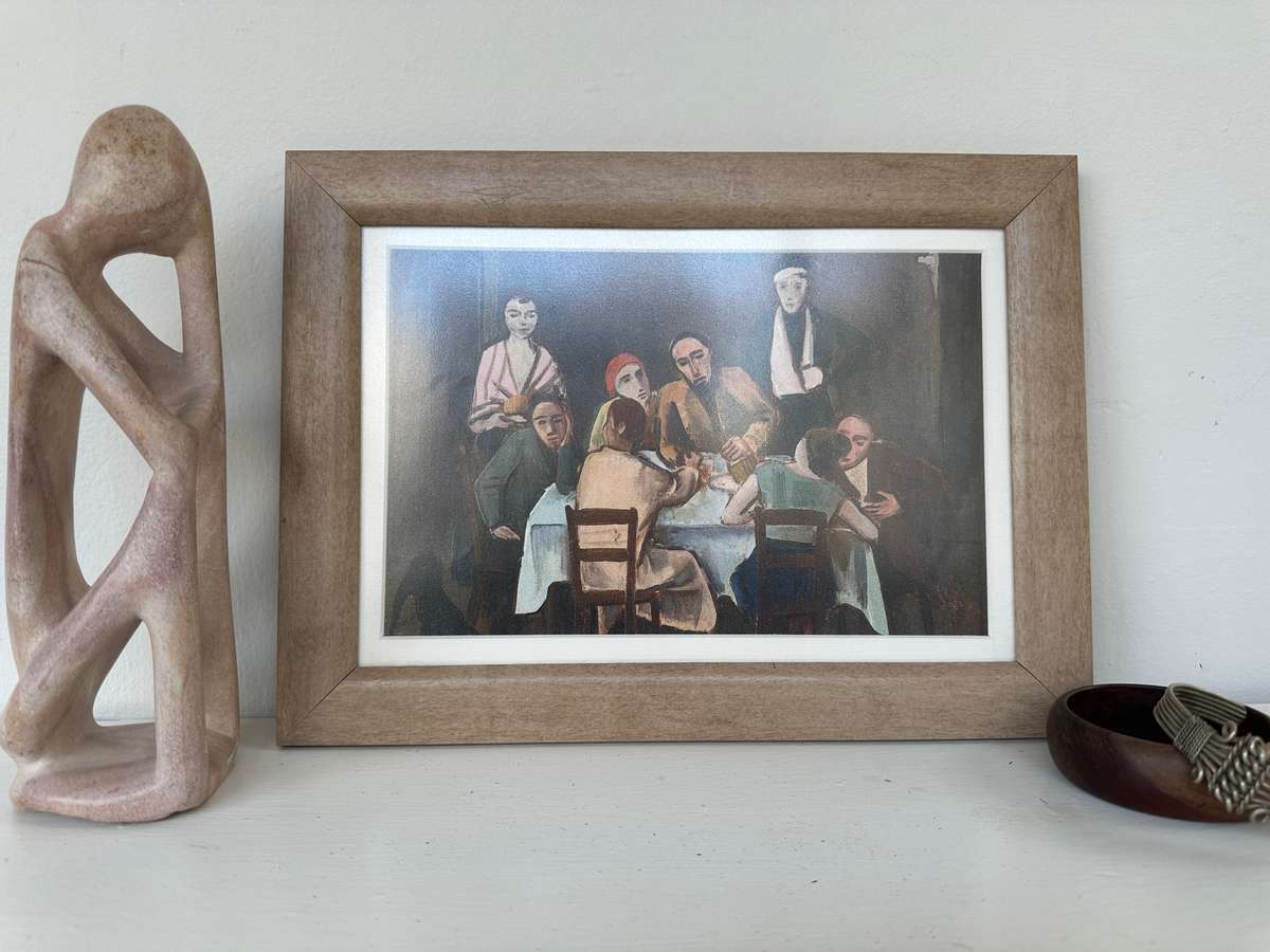 Framed Karl Hofer Print - Table Company, Finished Size 33.5cm x 24.5cm