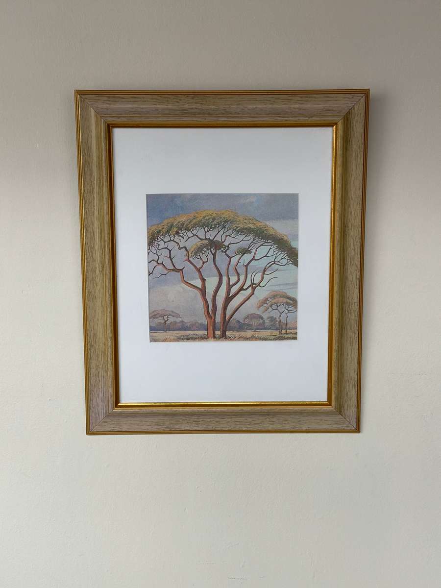 Framed Jacobus Hendrik Pierneef Print, Rooi Sering, Single Mount, Finished Size 40cm x 49cm