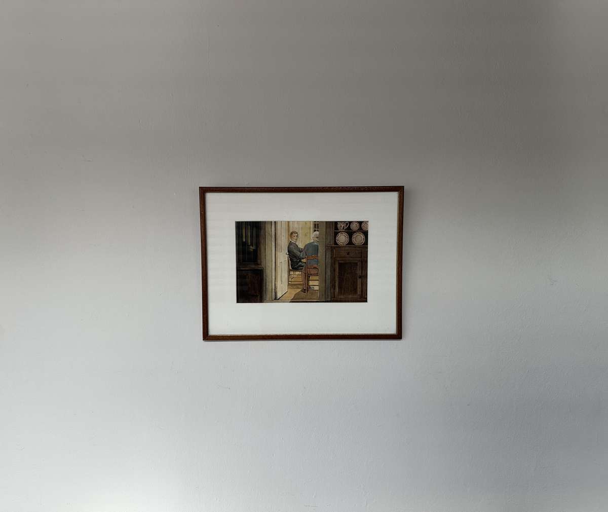 Framed Print (Unknown Artist), At the Dinner Table, Finished Size 40.5cm x 31cm