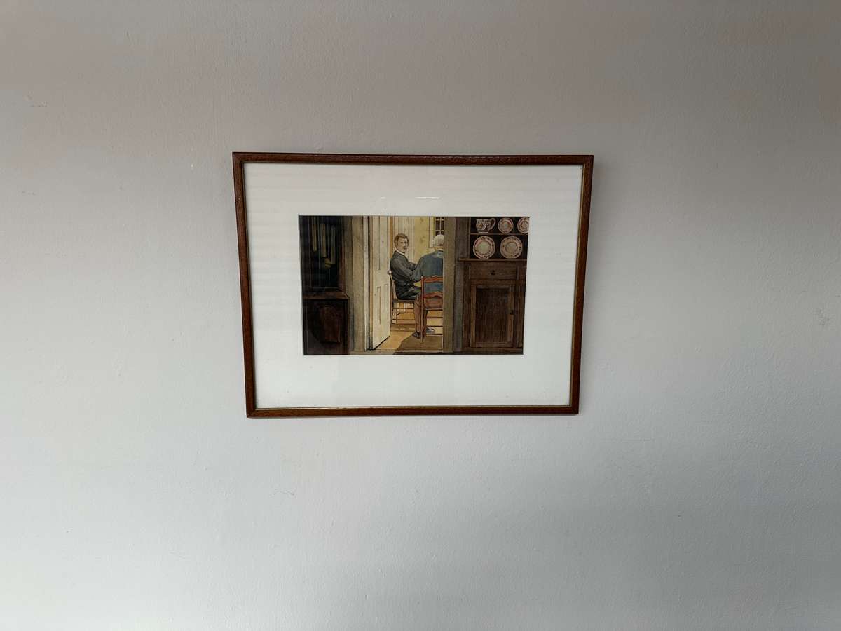 Framed Print (Unknown Artist), At the Dinner Table, Finished Size 40.5cm x 31cm