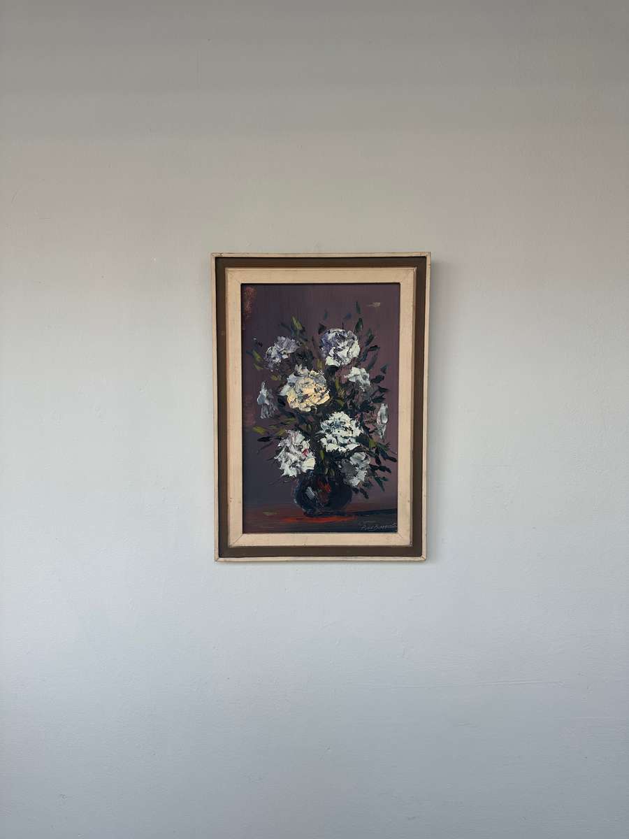 Original Vintage Framed Artwork - Ryan Blommestein, Floral Bloom, Finished Size 33cm x 47.5cm