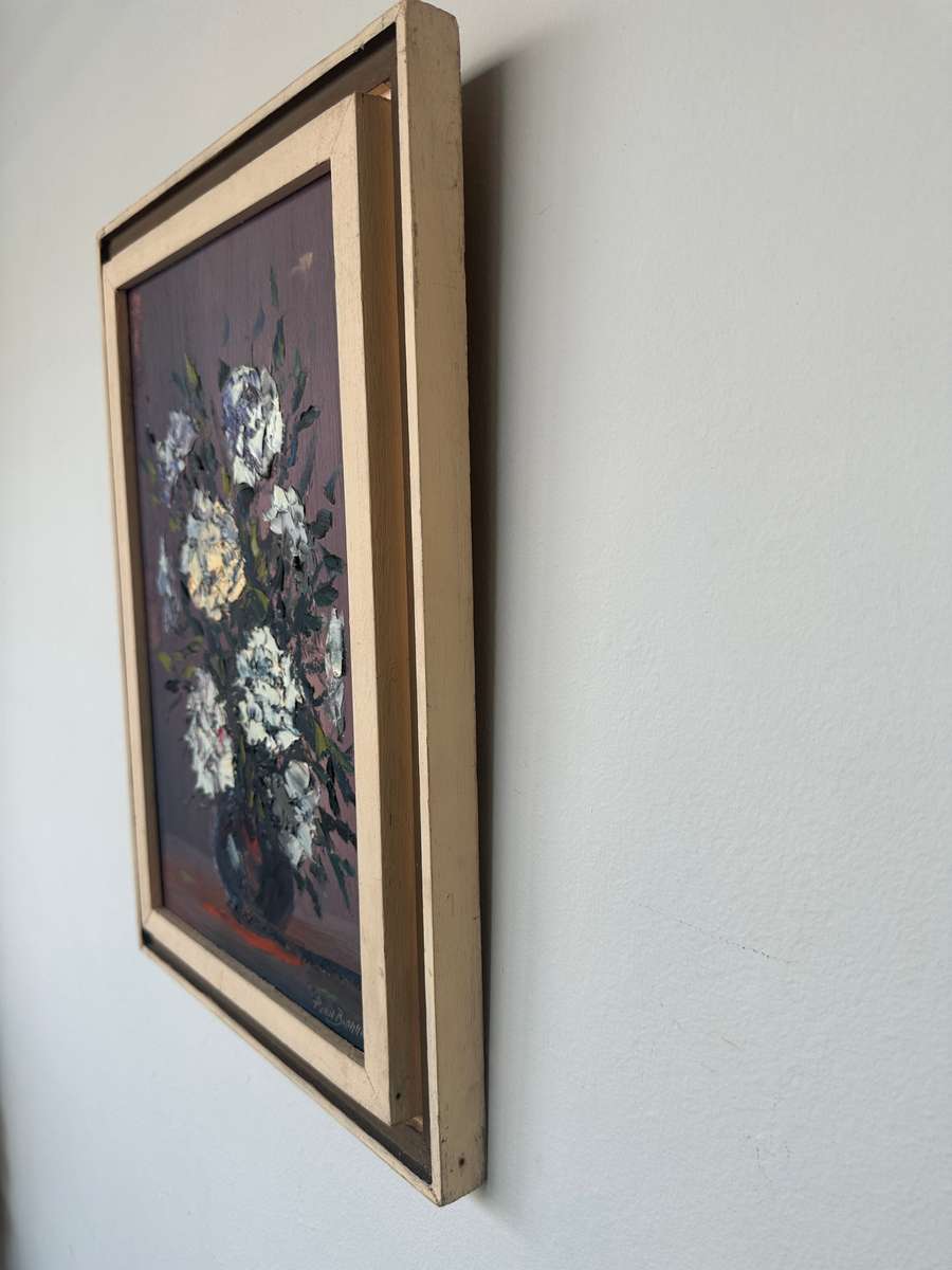 Original Vintage Framed Artwork - Ryan Blommestein, Floral Bloom, Finished Size 33cm x 47.5cm