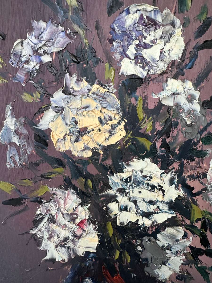 Original Vintage Framed Artwork - Ryan Blommestein, Floral Bloom, Finished Size 33cm x 47.5cm