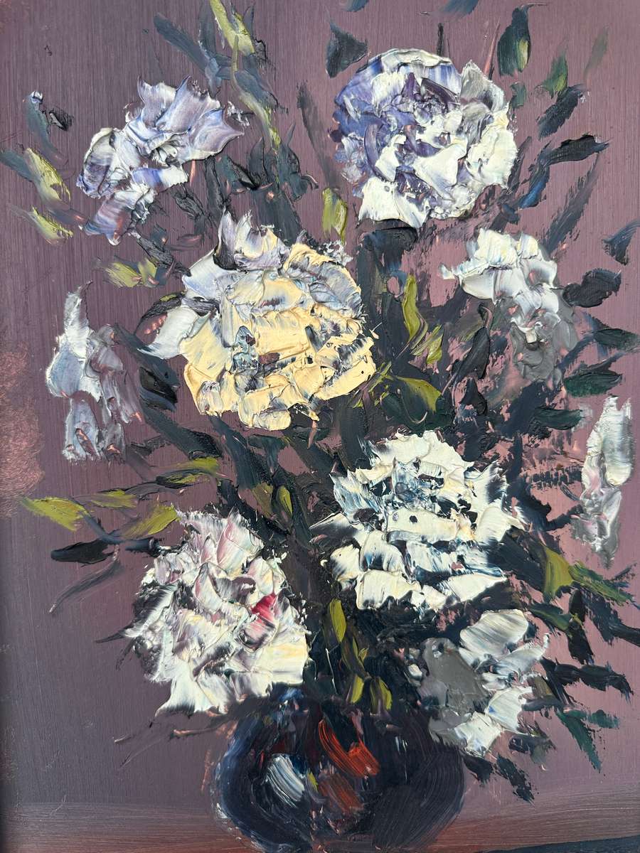 Original Vintage Framed Artwork - Ryan Blommestein, Floral Bloom, Finished Size 33cm x 47.5cm