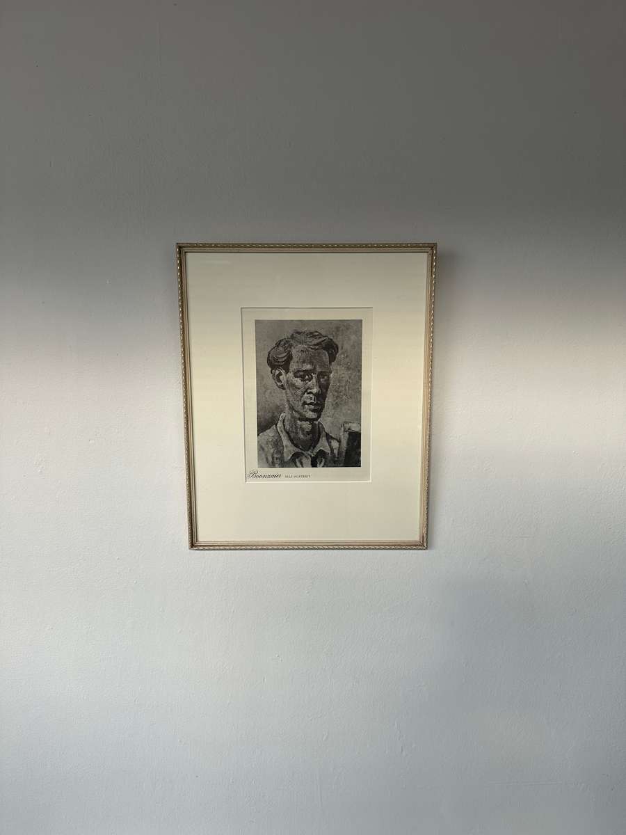 Framed Gregoire Boonzaier Print, Self Portrait - Finished Sized 32cm x 39cm