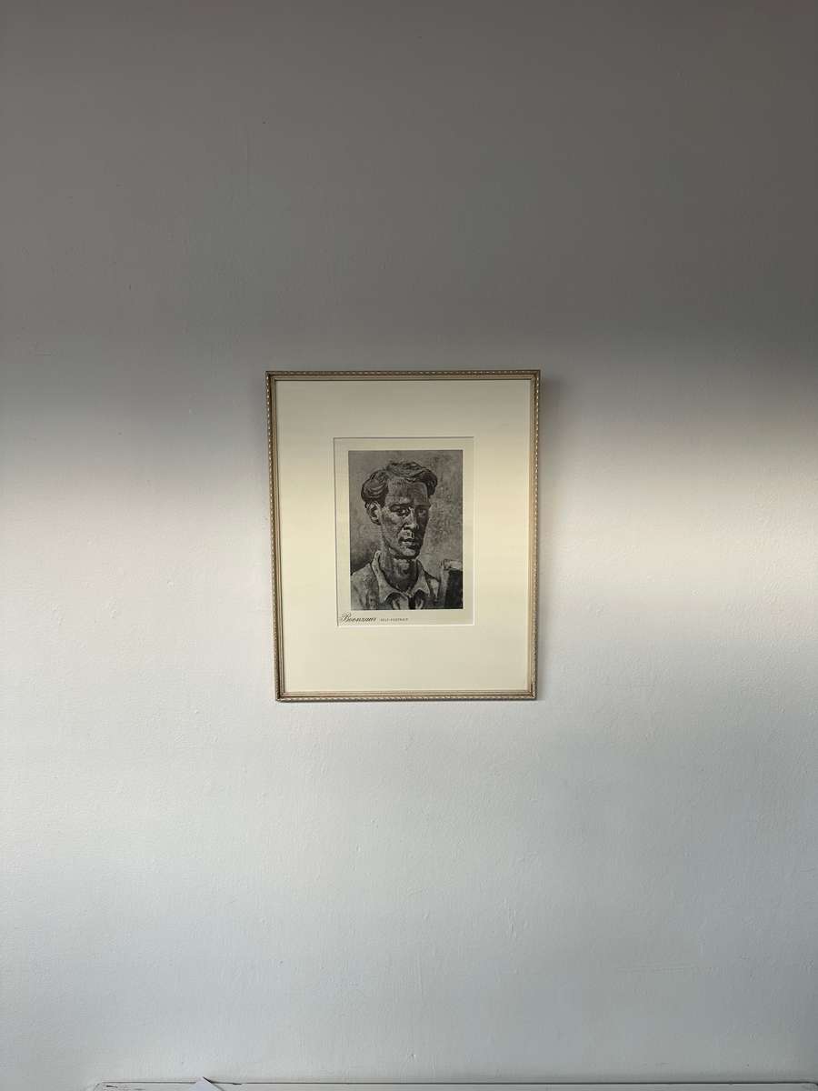 Framed Gregoire Boonzaier Print, Self Portrait - Finished Sized 32cm x 39cm