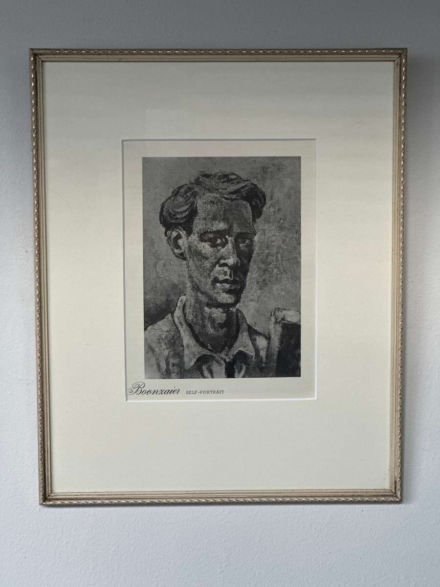 Framed Gregoire Boonzaier Print, Self Portrait - Finished Sized 32cm x 39cm