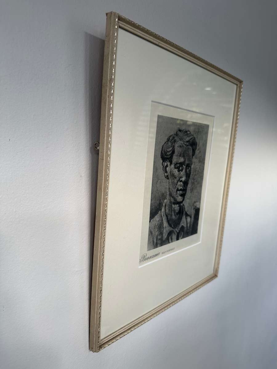 Framed Gregoire Boonzaier Print, Self Portrait - Finished Sized 32cm x 39cm
