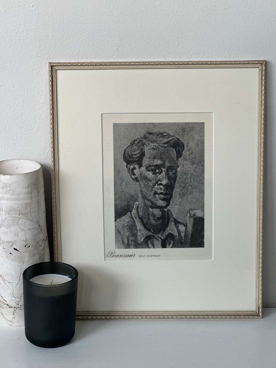 Framed Gregoire Boonzaier Print, Self Portrait - Finished Sized 32cm x 39cm