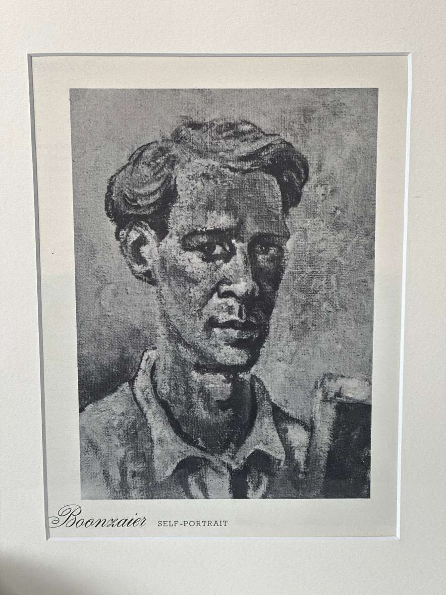 Framed Gregoire Boonzaier Print, Self Portrait - Finished Sized 32cm x 39cm