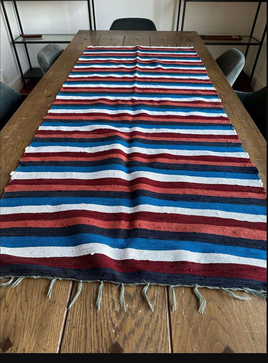 Ashanti Woven Fabric Rug, Versatile as it can be used as a Table Runner Size 173cm x 76cm (New)